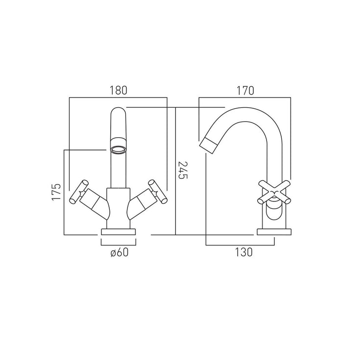Vado Elements Basin Mixer Tap - Basin Mixer Taps