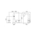 Vado Elements Deck Mounted 3 Hole Basin Mixer Tap With Pop