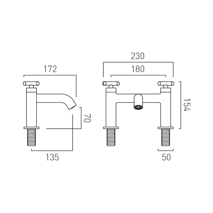 Vado Elements Deck Mounted Bath Filler Tap