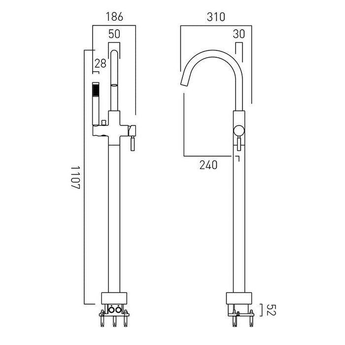 Vado Individual Origins Floorstanding Bath Shower Mixer Tap