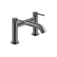 Vado Knurled Accents Deck Mounted Bath Filler Tap - Brushed