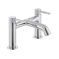 Vado Knurled Accents Deck Mounted Bath Filler Tap - Chrome