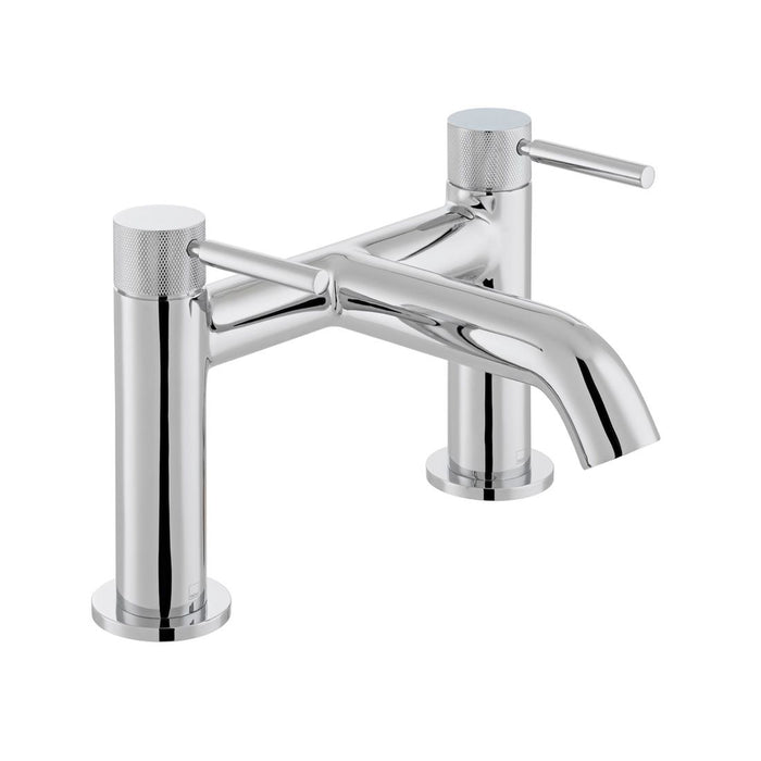Vado Knurled Accents Deck Mounted Bath Filler Tap - Chrome