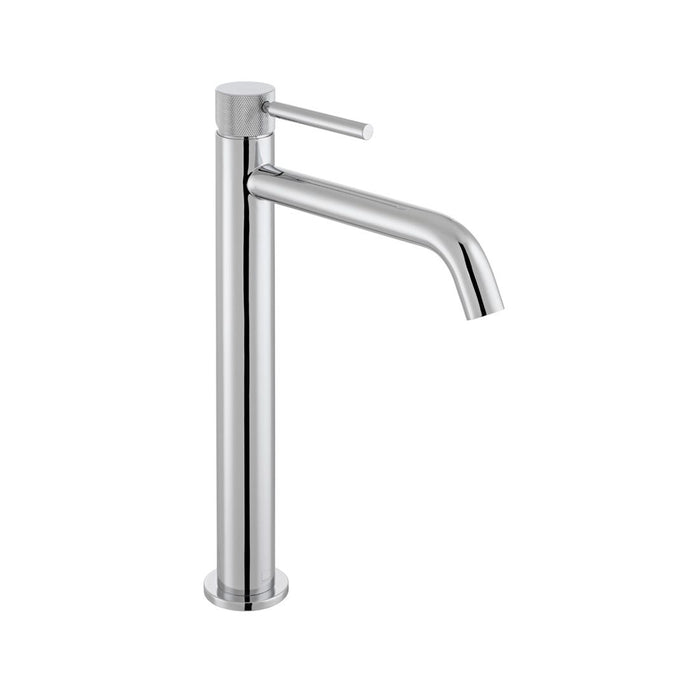 Vado Knurled Accents Deck Mounted Slimline Tall Basin Mixer
