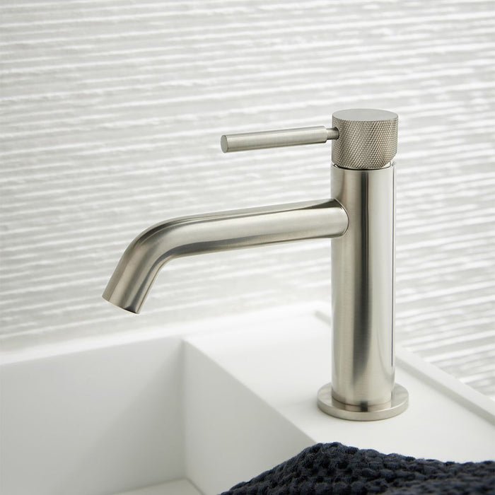 Vado Knurled Accents Slimline Deck Mounted Mono Basin Mixer