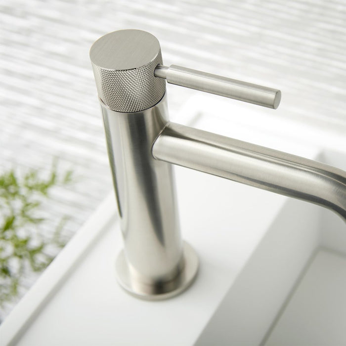 Vado Knurled Accents Slimline Deck Mounted Mono Basin Mixer