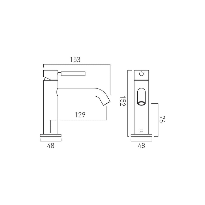 Vado Knurled Accents Slimline Deck Mounted Mono Basin Mixer