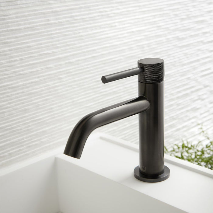 Vado Knurled Accents Slimline Deck Mounted Mono Basin Mixer