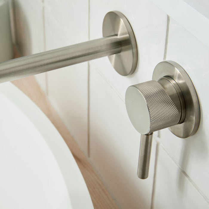 Vado Knurled Accents Slimline Wall Mounted Basin Mixer Tap