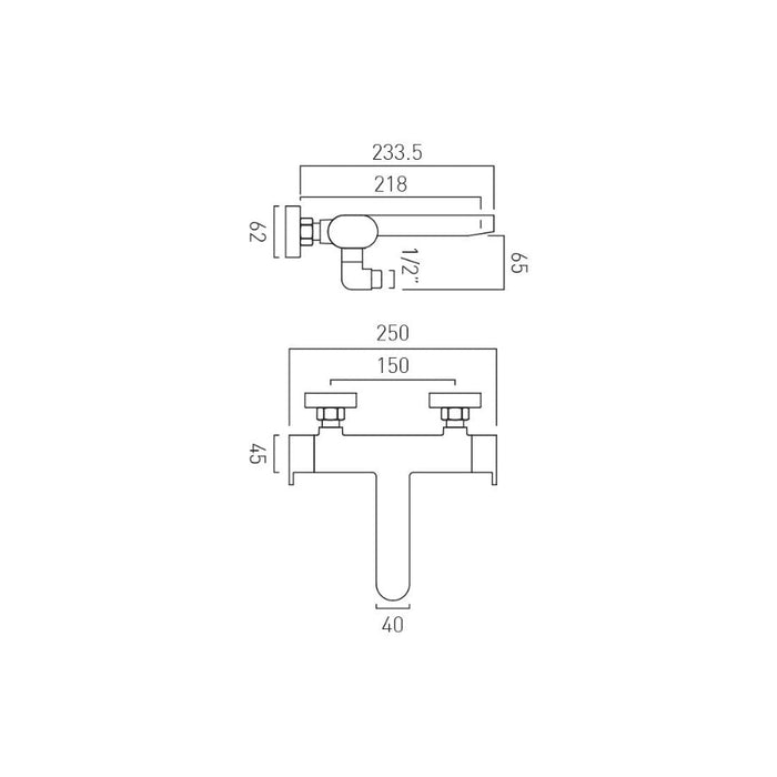 Vado Life Wall Mounted Thermostatic Bath Shower Mixer Tap