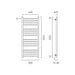 Vado Muse Heated Towel Rail - 1200mm x 500mm - Matt White