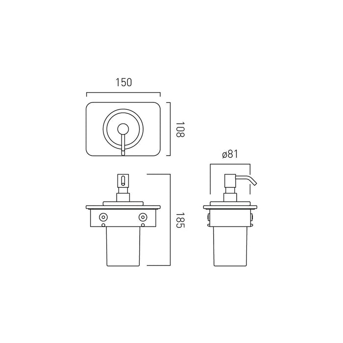 Vado Muse Soap Dispenser With White Glass Shelf - 150mm