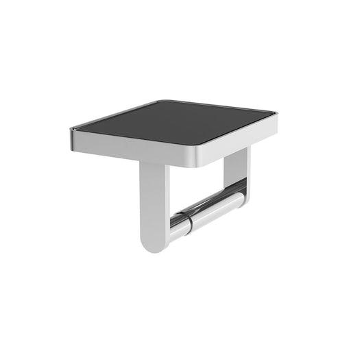 Vado Muse Toilet Roll Holder With Black Glass Insert