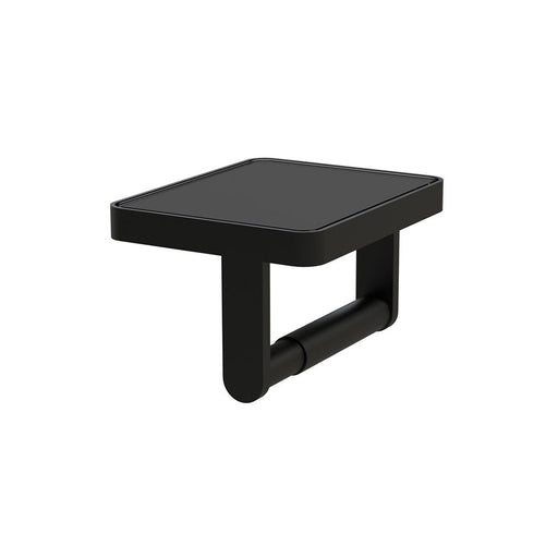 Vado Muse Toilet Roll Holder With Black Glass Insert - Matt