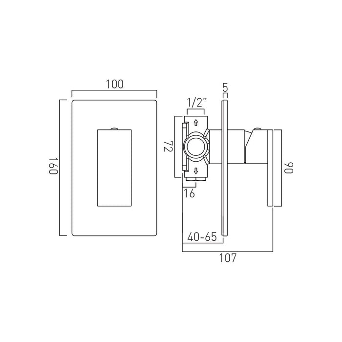 Vado Notion 1 Outlet Manual Shower Valve - Shower Valves