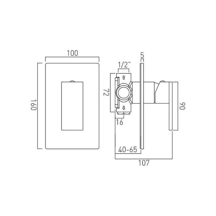 Vado Notion 1 Outlet Single Lever Concealed Manual Shower
