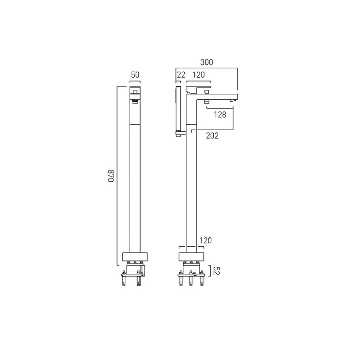 Vado Notion Floorstanding Bath Shower Mixer Tap With Shower