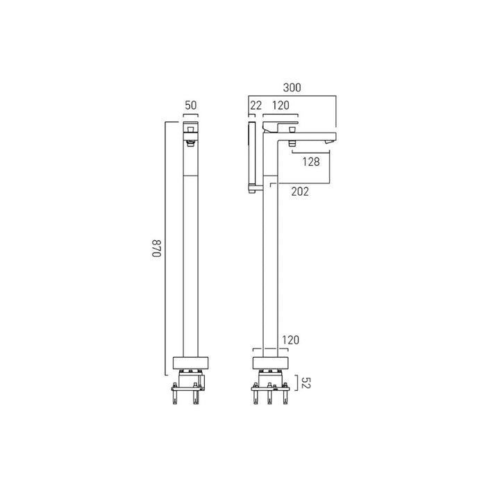 Vado Notion Freestanding Bath Shower Mixer Tap With Shower