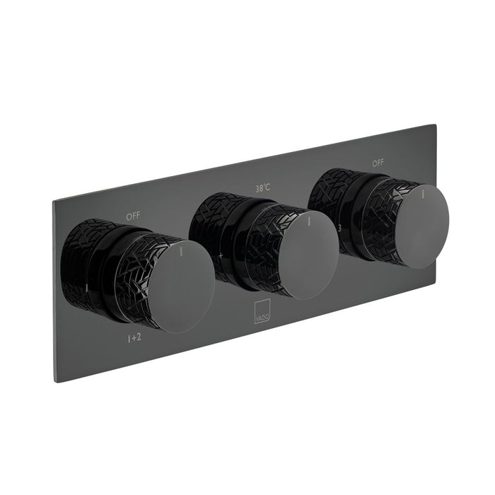 Vado Omika Noir Horizontal 3 Outlet Thermostatic Concealed