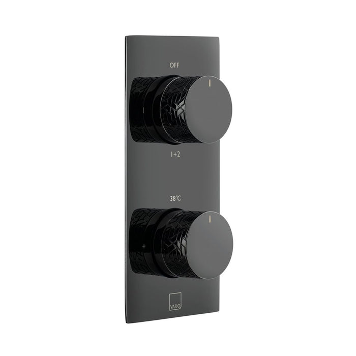 Vado Omika Noir Vertical 2 Outlet Thermostatic Concealed