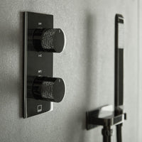 Vado Omika Noir Vertical 2 Outlet Thermostatic Concealed