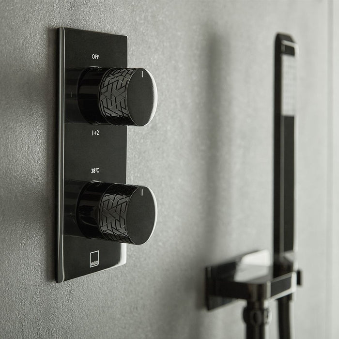 Vado Omika Noir Vertical 2 Outlet Thermostatic Concealed
