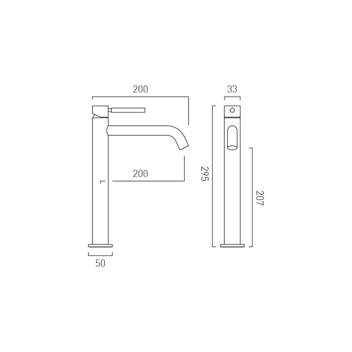Vado Origins Slimline Deck Mounted Tall Basin Mixer Tap