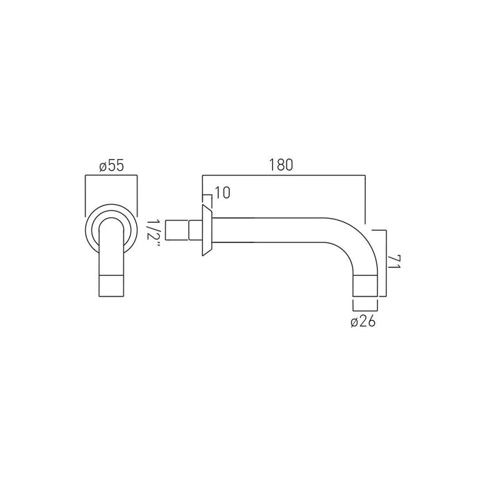 Vado Origins Wall Mounted Bath Spout - Chrome - Wall