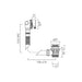 Vado Round Overflow Bath Filler With Clic-Clac Waste