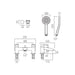 Vado Rowe Deck Mounted Bath Shower Mixer Tap With Shower