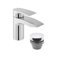 Vado Rowe Deck Mounted Mini Mono Basin Mixer Tap with Push