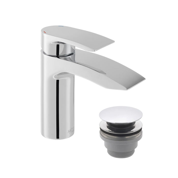 Vado Rowe Deck Mounted Mono Basin Mixer Tap With Push Waste