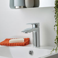 Vado Rowe Deck Mounted Mono Basin Mixer Tap With Push Waste