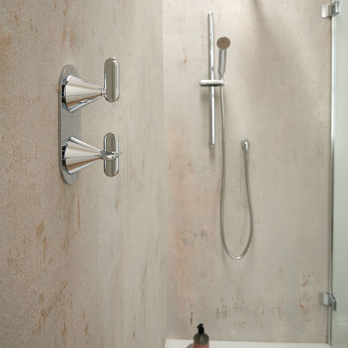 Vado Tablet Arrondi Wall Mounted 1 Outlet 2 Handle