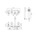 Vado Tablet Arrondi Wall Mounted Thermostatic Bath Shower