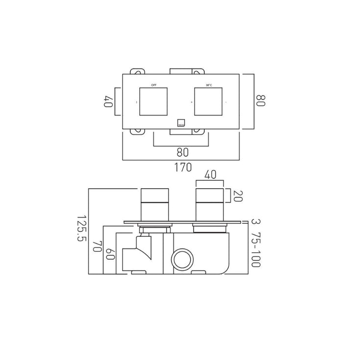 Vado Tablet Notion 1 Outlet 2 Handle Horizontal