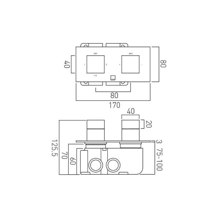 Vado Tablet Notion 2 Outlet 2 Handle Horizontal