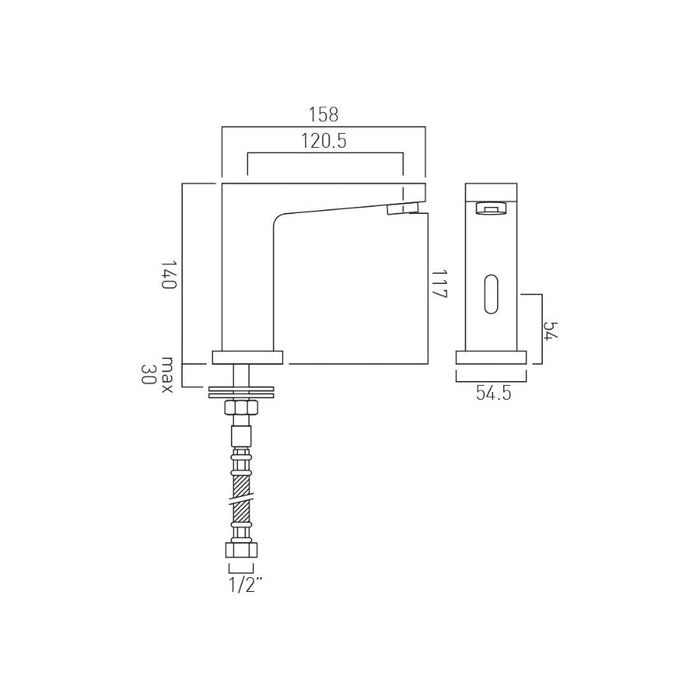 Vado I-Tech Life Infra-Red Mono Basin Mixer Tap Mains or AA