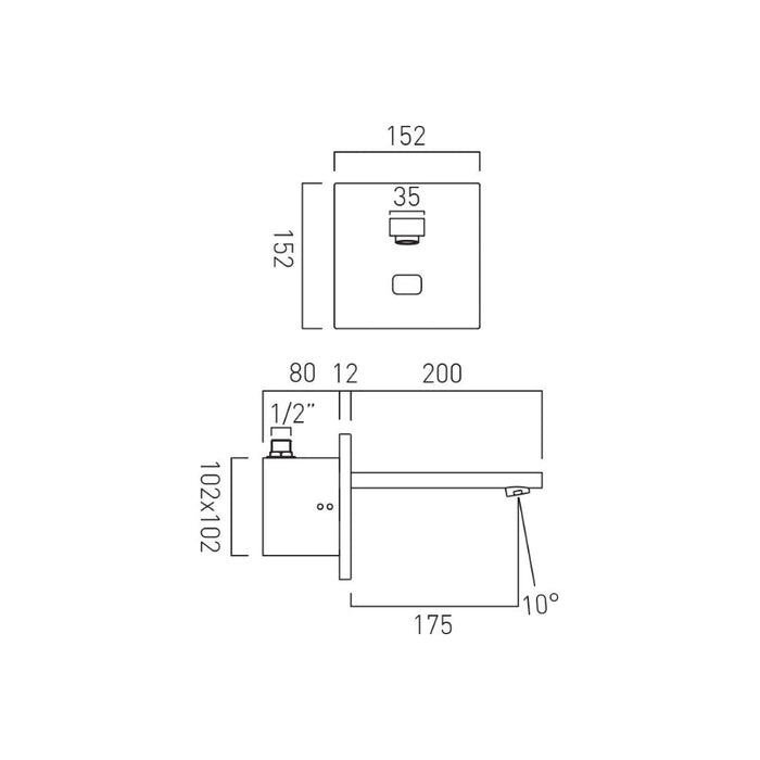 Vado I-Tech Notion Infra-Red Basin Mixer Tap Mains or AA