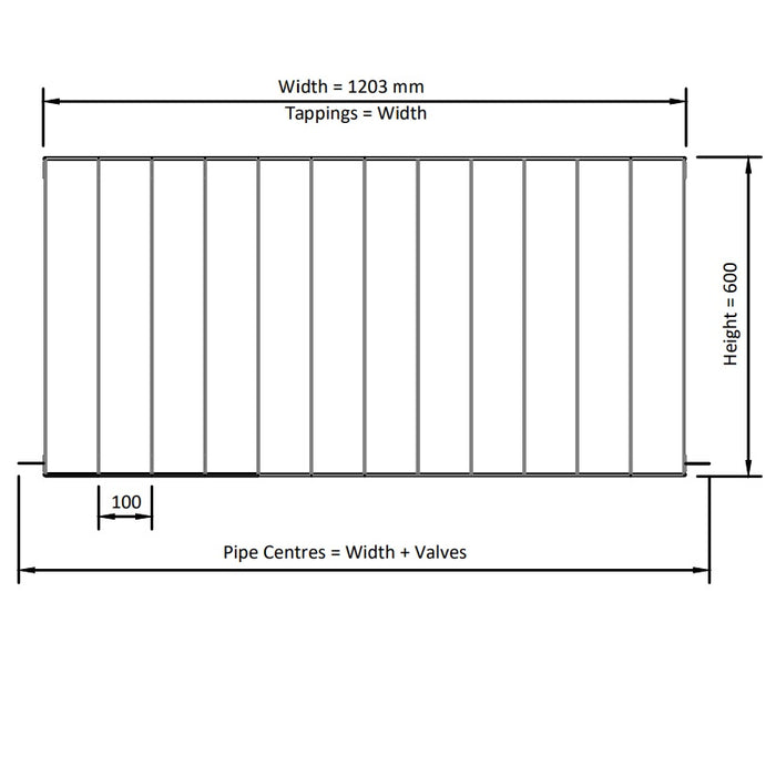 Eastbrook Vesima Aluminium Horizontal Designer Radiator - Matt Anthracite