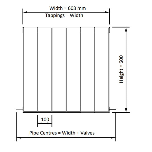 Eastbrook Vesima Aluminium Horizontal Designer Radiator - Matt Anthracite