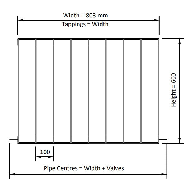 Eastbrook Vesima Aluminium Horizontal Designer Radiator - Matt Anthracite