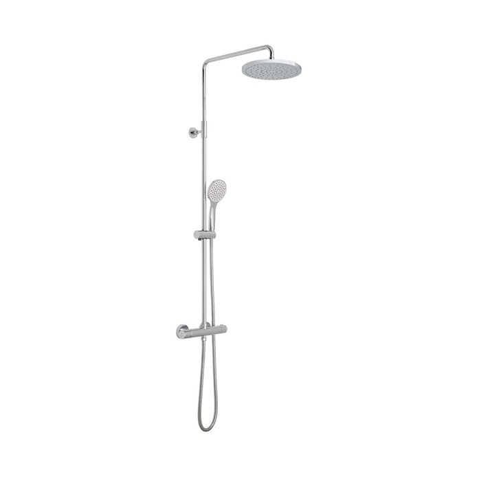 Vado Velo Round Thermostatic Bar Mixer Shower With Shower Kit And Fixed Head - Chrome