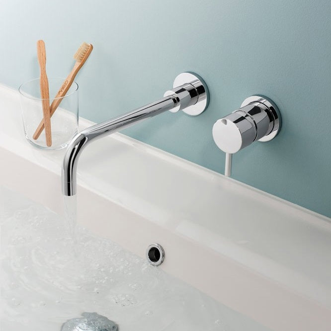 Crosswater Kai Lever 2 Hole Wall Mounted Basin Mixer Tap - Chrome