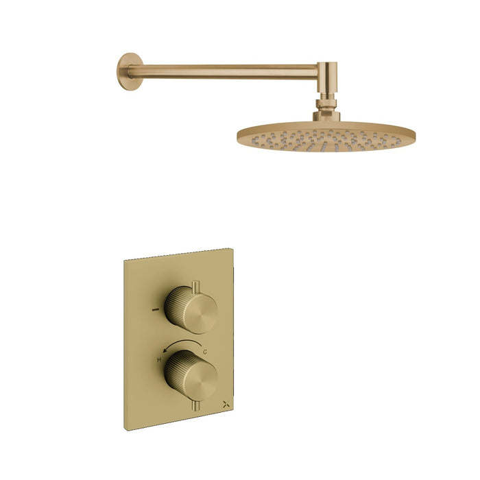 Crosswater 3ONE6 Stainless Steel Single Outlet Thermostatic Shower Valve with Shower Head