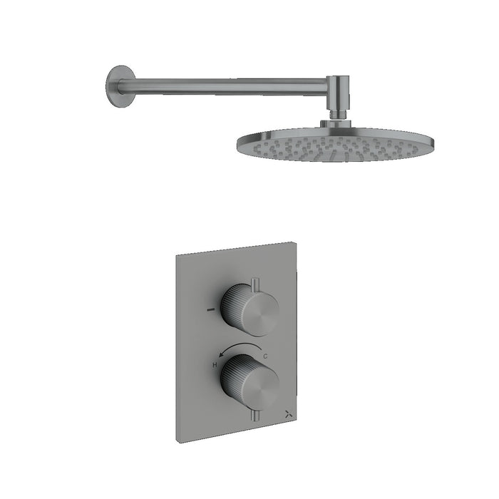 Crosswater 3ONE6 Stainless Steel Single Outlet Thermostatic Shower Valve with Shower Head