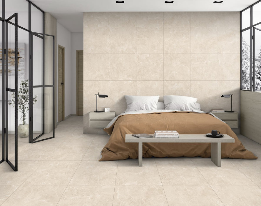 Zephyro Cream Matt Porcelain Wall & Floor Tile