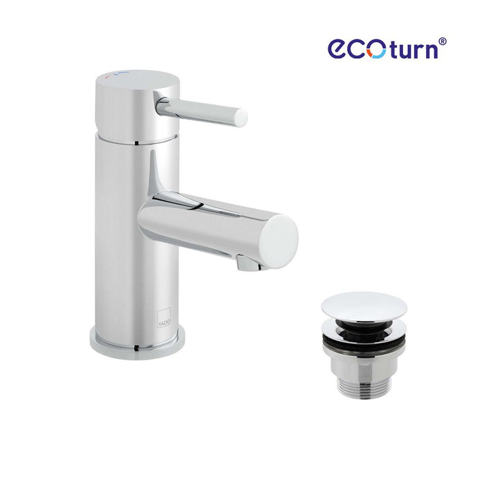 Vado Zoo Deck Mounted Mono Basin Mixer Tap With Waste - Chrome