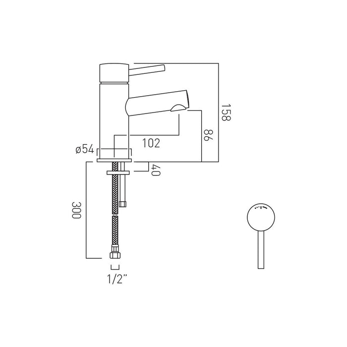 Vado Zoo Deck Mounted Mono Basin Mixer Tap Without Waste - Chrome
