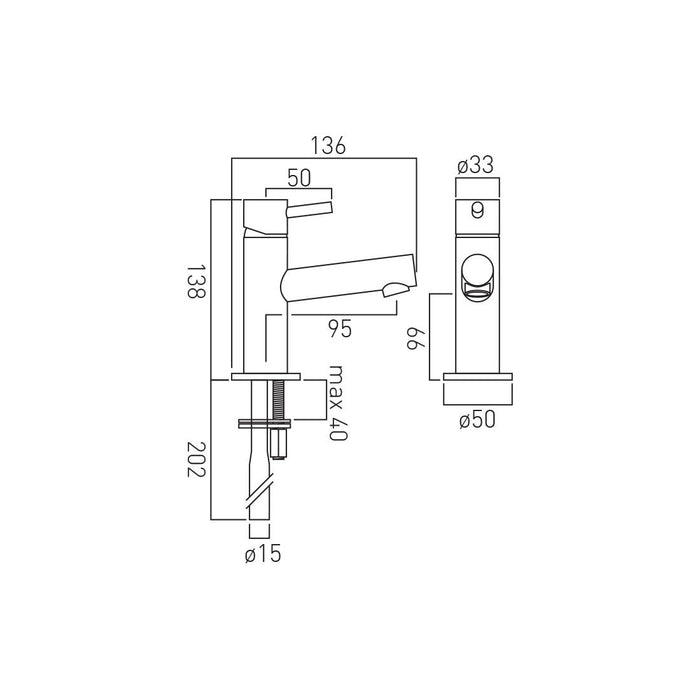Vado Zoo Mini Mono Basin Mixer Tap Excluding Waste - Chrome